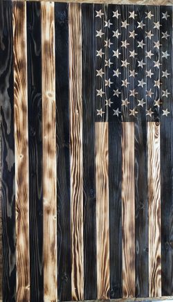 Rustic American Flag-Handmade and Carved