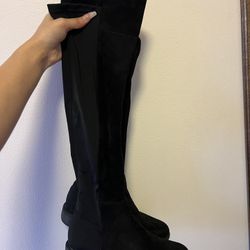 Black suede knee High Boots
