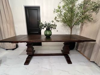 World Market real solid wood dining table with 2 leafs