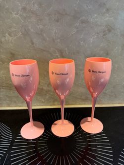 Three Veuve Clicquot Champagne Flutes