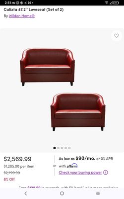 Red leather sofa