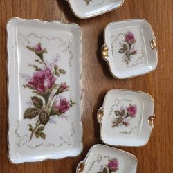 Antique Ashtrays And Holder 