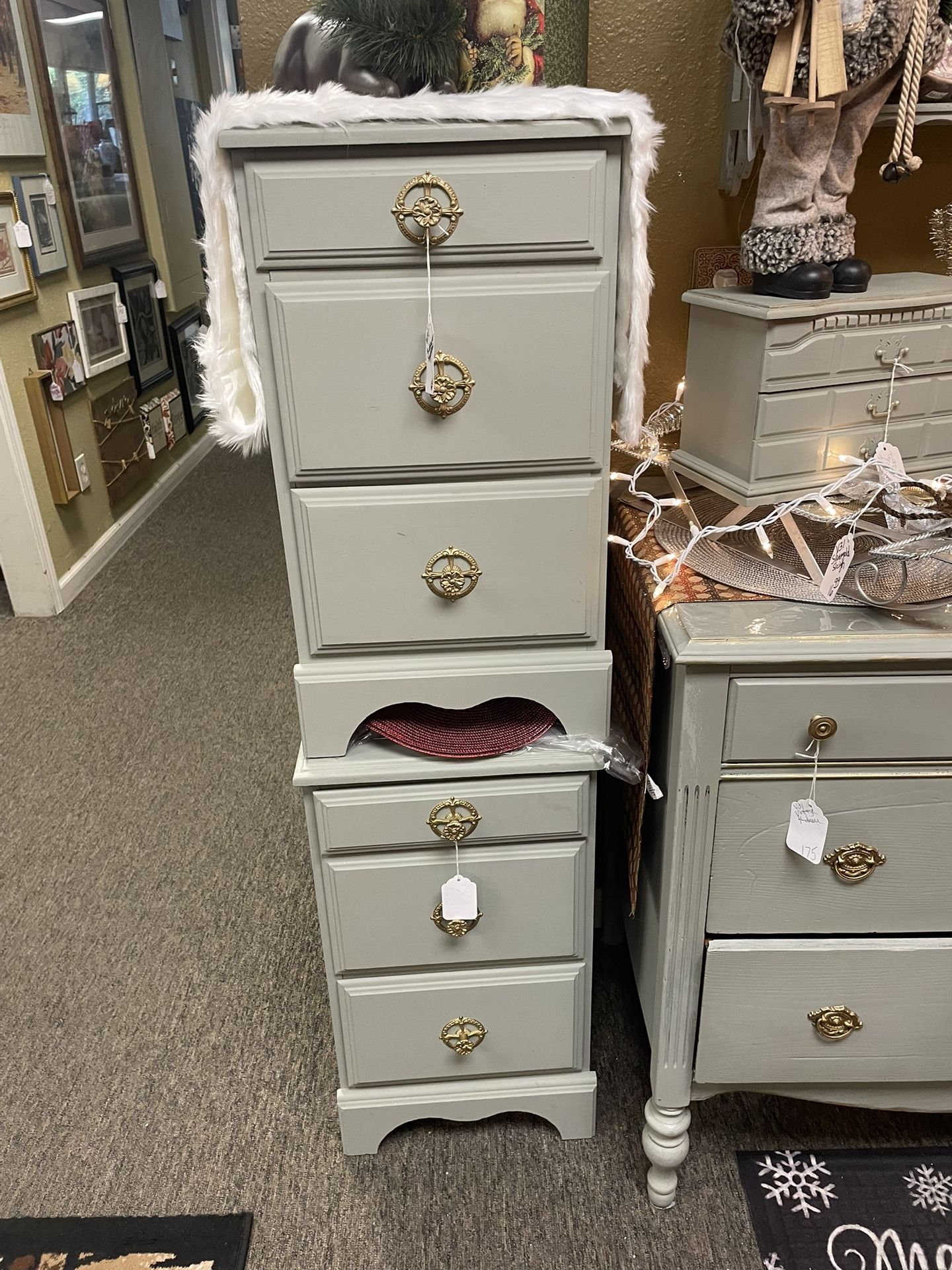  1 Nightstand Left 65.00.  3-drawers 14 Wide /14depth  Can Be Seen In Home Decor And More 502 McHenry Ave Booth 22