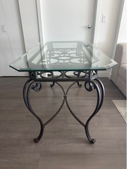 VINTAGE Bombay Glass Top Iron Base Table ……… Coffee Table Furniture
