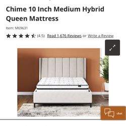 Queen Bed Frame + Mattress + Cover