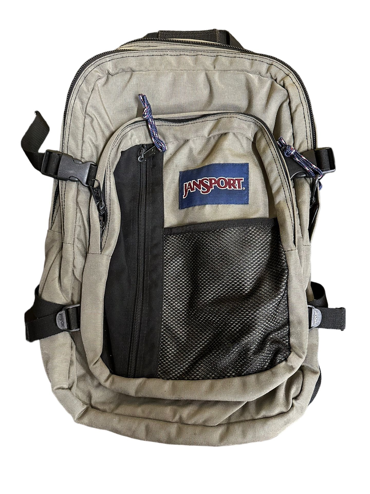 JanSport Big Student Grayish Backpack College School Work Book Bag 4 Pocket