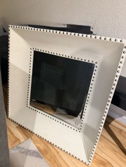 white faux leather Mirror