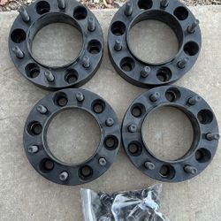 SET OF TOYOTA TACOMA WHEEL ADAPTERS   SEE MEASUREMENTS ON THE PICTURES . WILL FIT 4 RUNNER, TACOMA, FJ AND SOME TUNDRAS