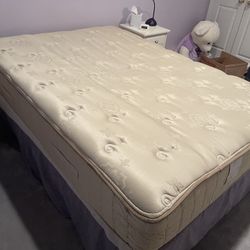 Full Size Pillow top Mattress And Box Spring And Bed Frame 