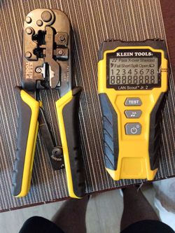 Klein Tools Crimper and LAN Scout Jr. 2 Tester