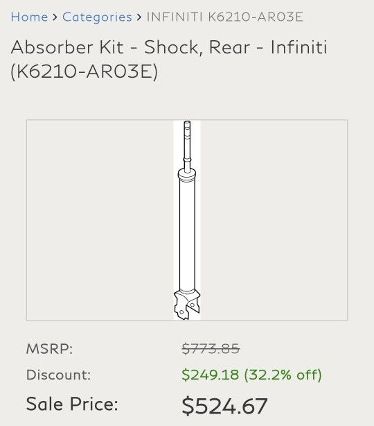 Infiniti Absorbers K6210-AR03E