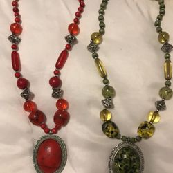 Beautiful Red and Green Fashion Necklaces