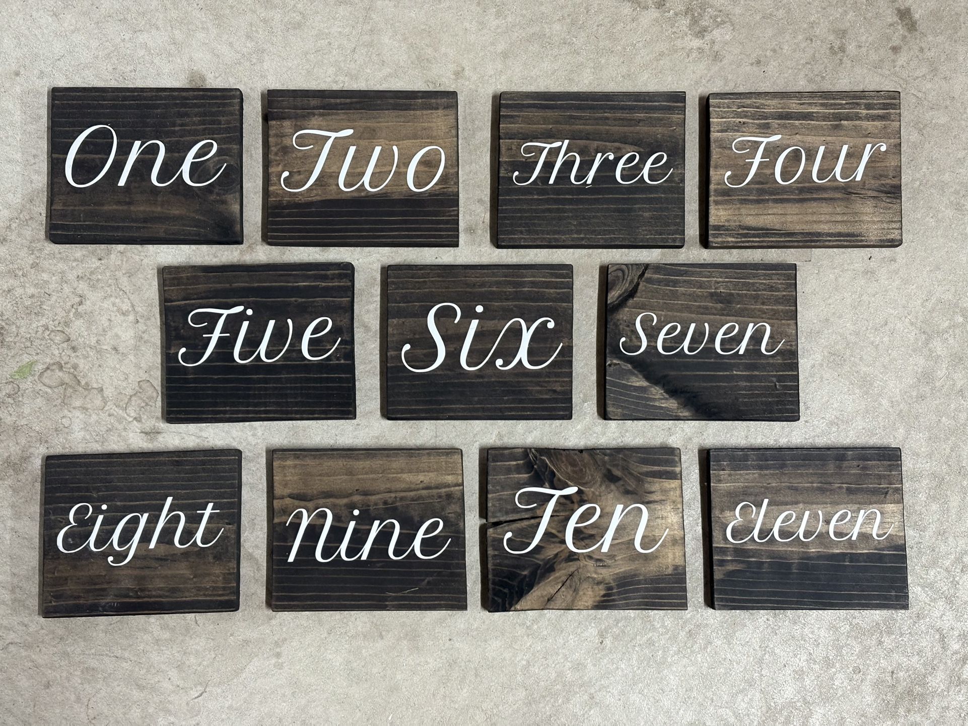 Wooden Table Numbers