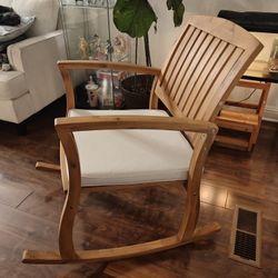 Wooden Rocking Chair with Cushion