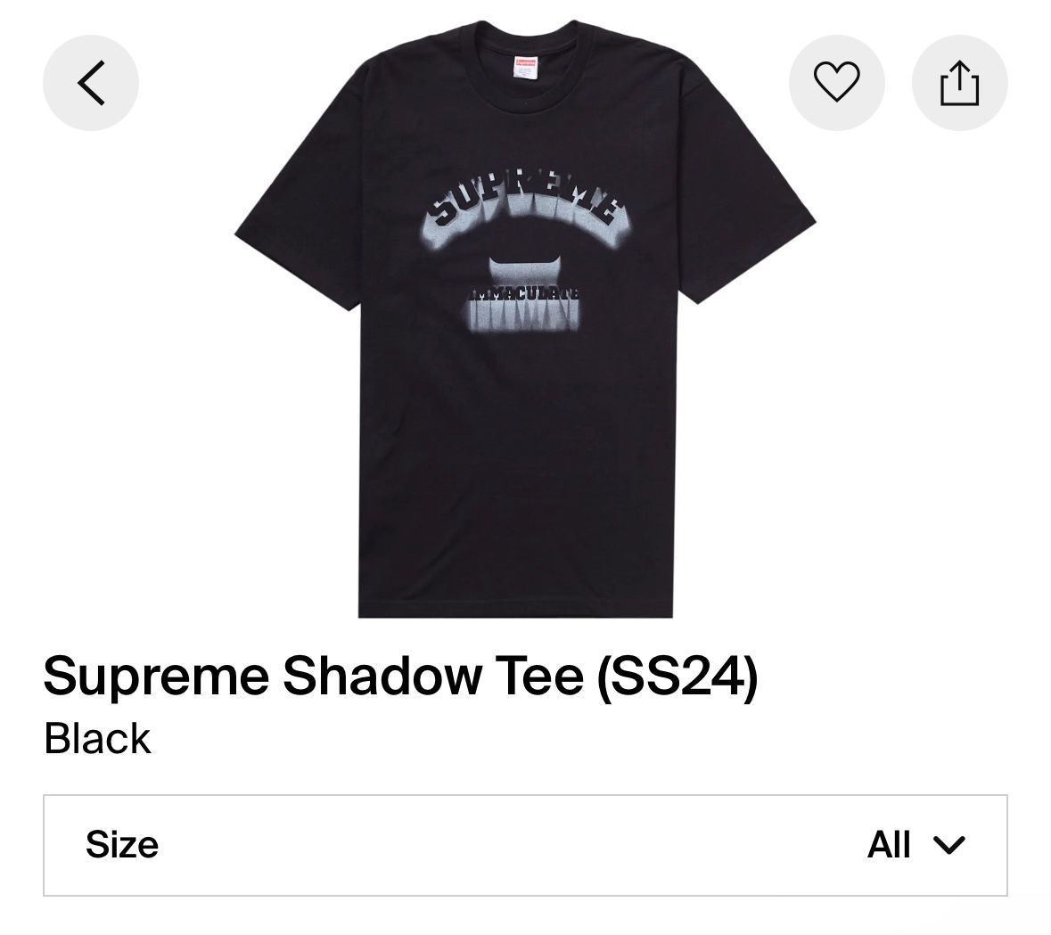 supreme shadow tee ss 24