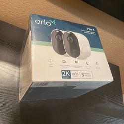 Arlo Pro 4 Spotlight Camera - Wireless Security, 2K Video and HDR, Color Night Vision, 2-Way Audio, 2 Pack, White