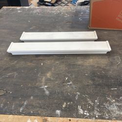 2 White Wood Shelves