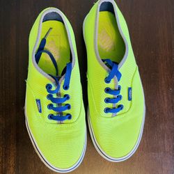 Vans- Neon Green/Blue Size Men 6, Women 7.5