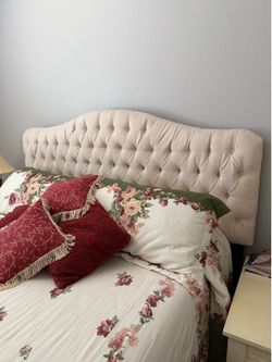 King Tempur-Pedic Mattress & Tufted Upholstered Headboard