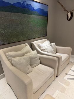 4 Crate And Barrel  lounge chairs