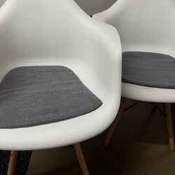 2 Modern Chairs- White