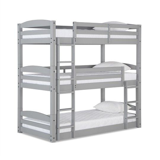 Dorel Triple Bunk Bed Frame Gray