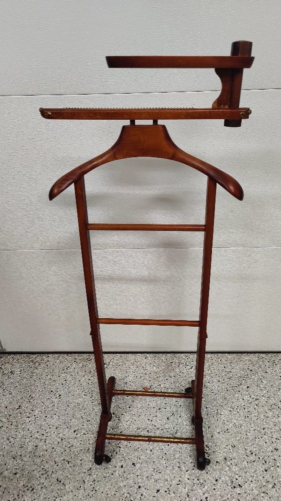 Vintage BREVETTATO SPQR S.P.Q.R. Italy Cherry Wood Clothing Valet / Suit Butler