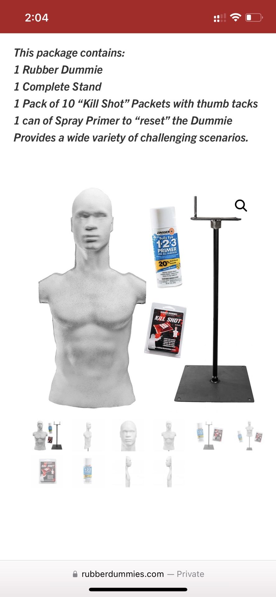 Rubber Dummy Body Shooting Target