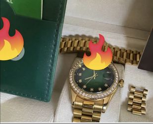 🎅🏾 Green Face Rlx Watch Box Papers Xtra Band 500$