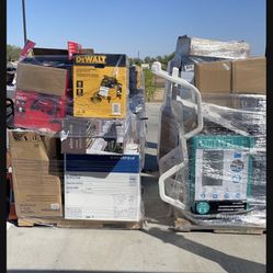 Lowes Pallets Today !! Tools Air Conditoners Vacumms Ceiling Gans Etc