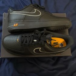 Nike Air Force Ones Black/Yellow