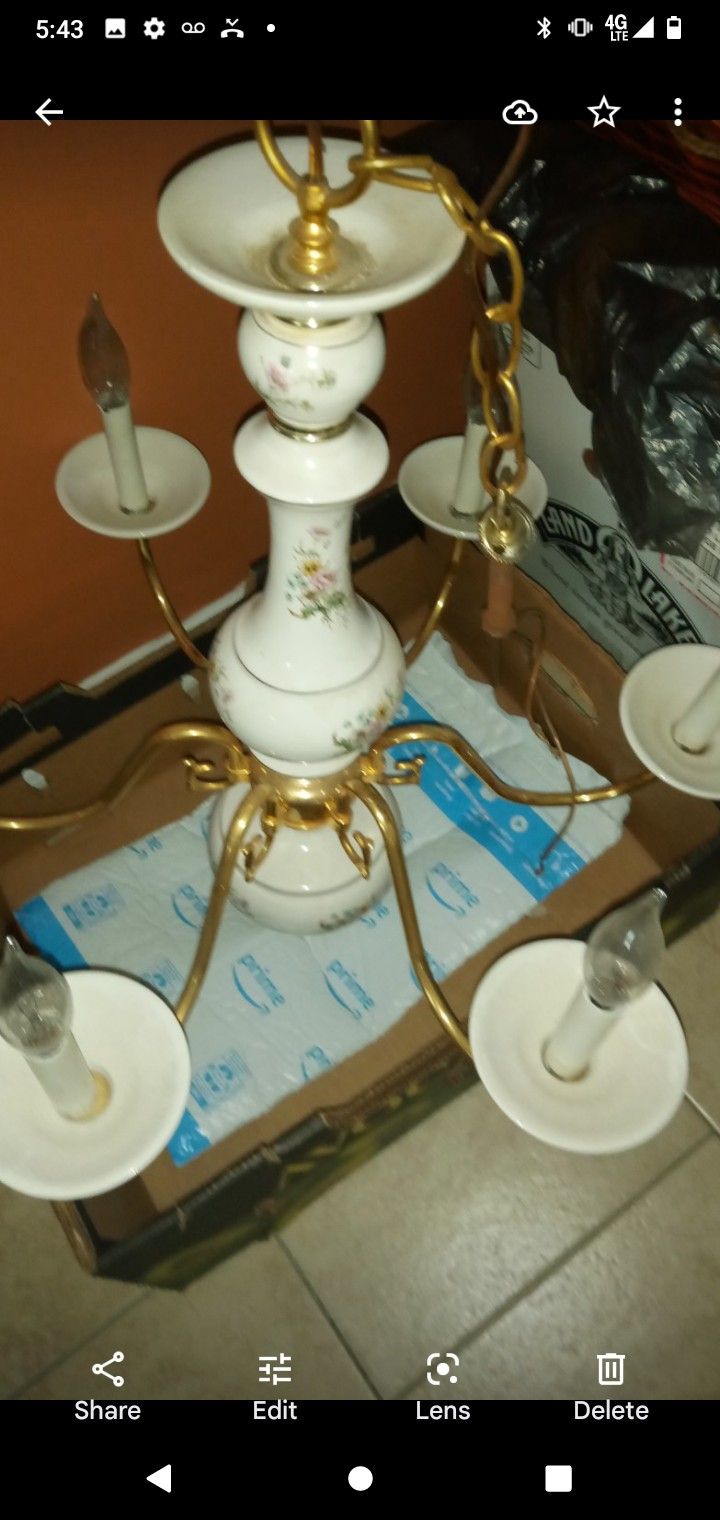 Vintage Porcelain Chandelier