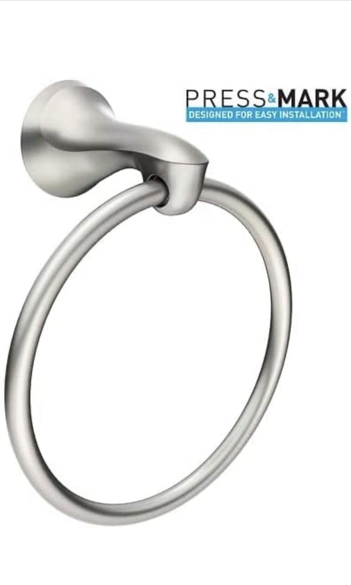 Moen Darcy Towel Ring with Press and Mark in Brushed Nickel