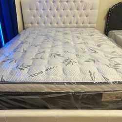 New Mattresses New Pillowtop New Memory Foam New Bed Frames Nuevo Colchones Camas Nuevas ‼️ Queen Frame 