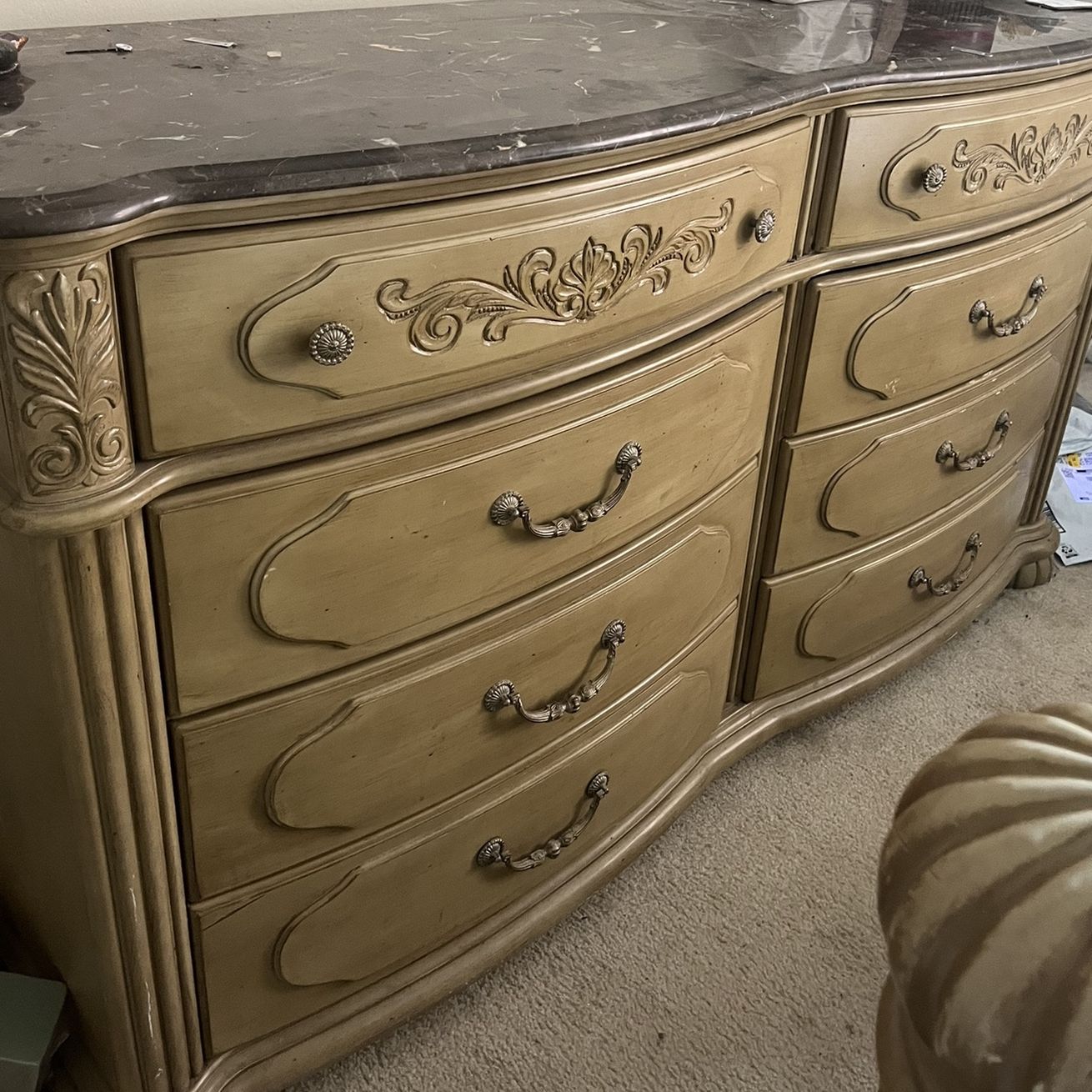 Large 8 Drawer Dresser Marble Kitchen Top 