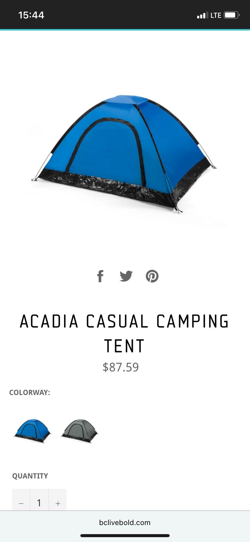 2 Person Casual Camp Tent