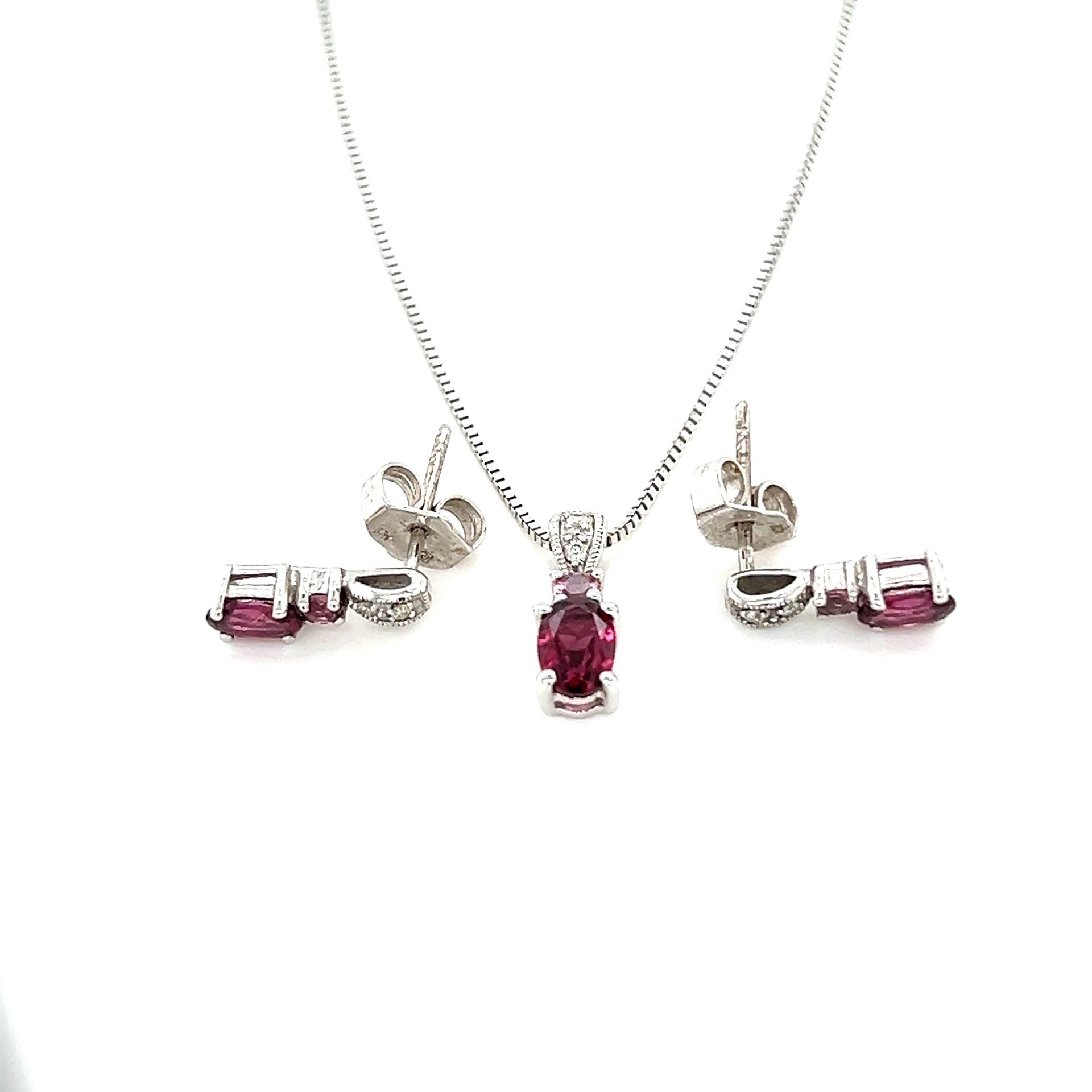 10k WG Tourmaline, Topaz & Diamonds Set