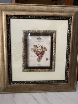 Old Time Pottery Wood Framed Winery Picture