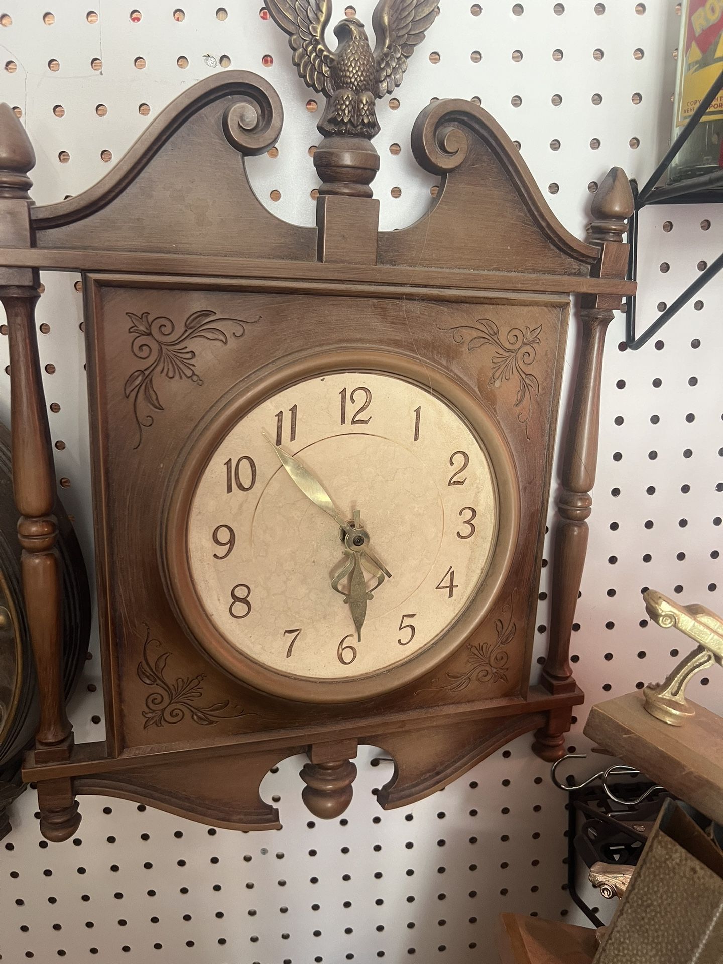 Vintage Syroco American Eagle Wall Clock Tattoo