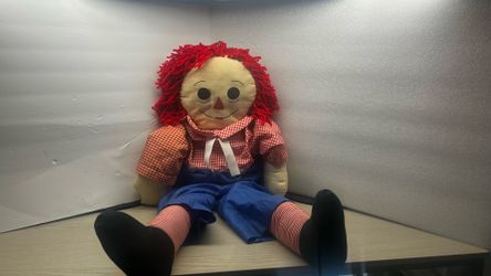 Vintage 3ft Raggedy Andy With I Love You On Chest-Reduced Again