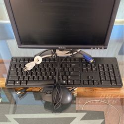 Computer Monitor, Keyboard, Mouse