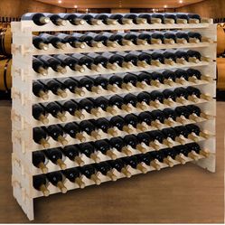 Stackable Modular Wine Rack 96 BottleWooden Wine Storage Rack 