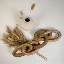 Rustic Link Wood Chain Decorative Accent 21’’ long - Brown