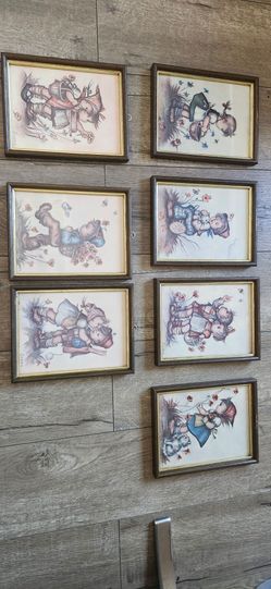 Set of 7 Hummel-Style Framed Prints