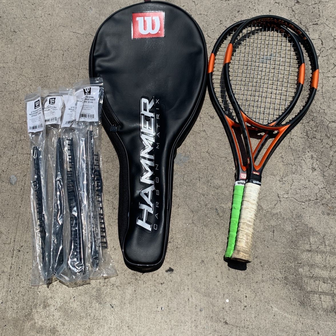 2 Wilson Carbon Matrix H Tour Hammer Tour Midplus Tennis Racquet