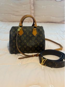 LV bag and belt