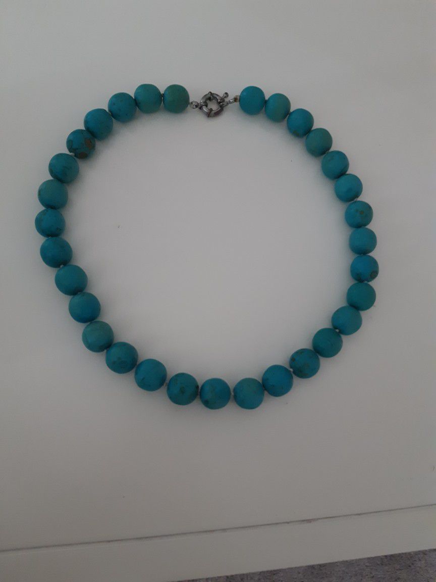 NATURAL TURQUOISE STONE NECKLACE 