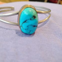 Silver& Brass Turquoise & Beaded Bracelets