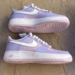 New Nike Air Force 1 Low Hydrangeas Patent Leather Lilac Lavender Shoes Men’s 9