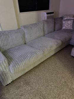 Large corduroy sectional couch